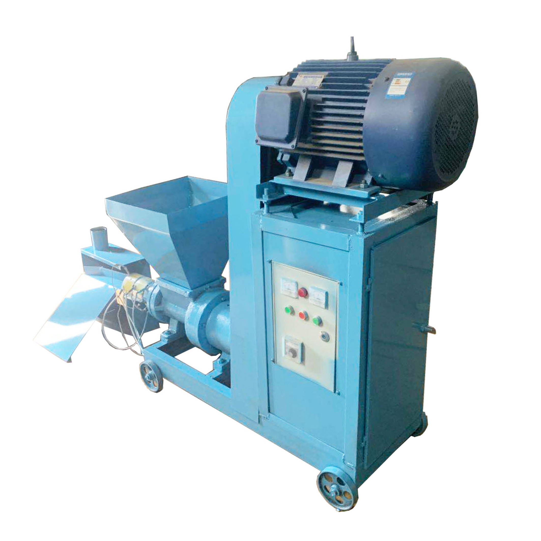 Small coal biomass sawdust conconut shell rice husk charcoal making machine log wood press briquette machine