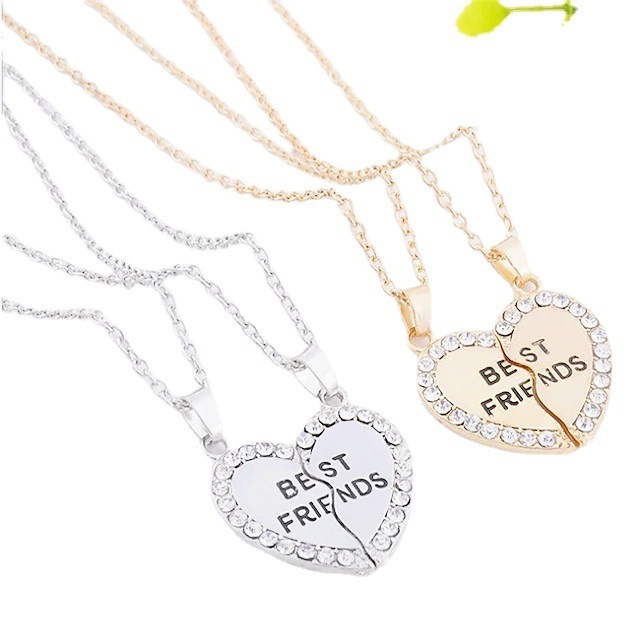 friendship broken half matching heart best friend forever pendant bff necklaces jewelry gifts for 2