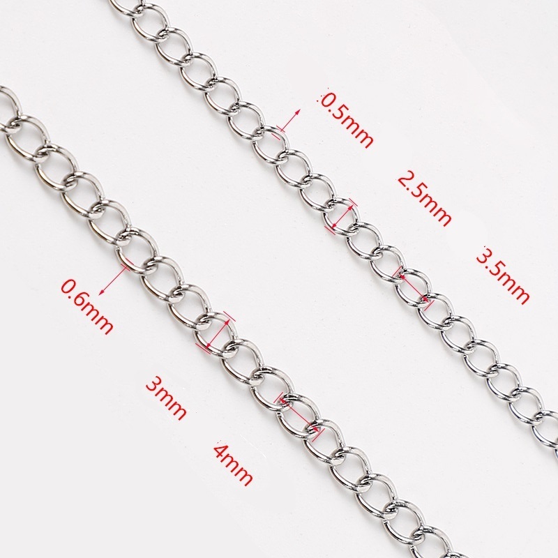 Wholesale Stainless Steel Tail Chain Extension Chain Stainless Steel Curbed Chain For Necklace Jewelry Making