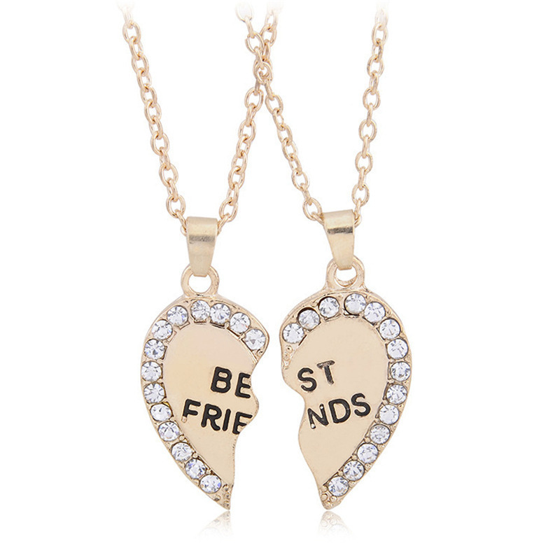 friendship broken half matching heart best friend forever pendant bff necklaces jewelry gifts for 2