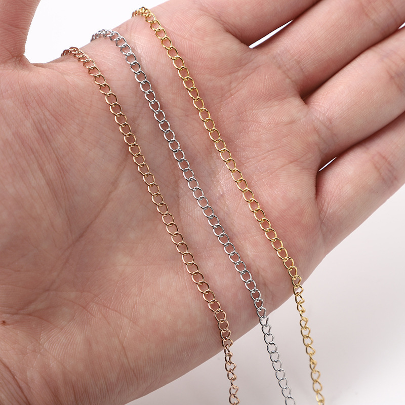 Wholesale Stainless Steel Tail Chain Extension Chain Stainless Steel Curbed Chain For Necklace Jewelry Making