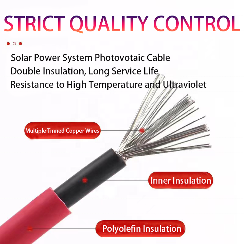 Power Cable 4MM2 6MM2 10MM2 16MM2 Red Black Battery DC PV Solar Power Cable Wire for Solar Panel