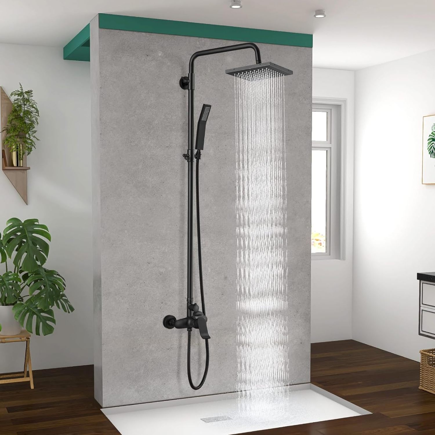 Wholesale Outdoor Shower Fixtures SUS 304 Stainless Steel All Metal 2 Function Exposed Shower Faucet Set Brushed Nickel