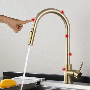 Hot sale  luxury Smart Touch Sensor kitchen faucet  Gold pull out kitchen faucets cold and hot Kitchen Sink mixers taps