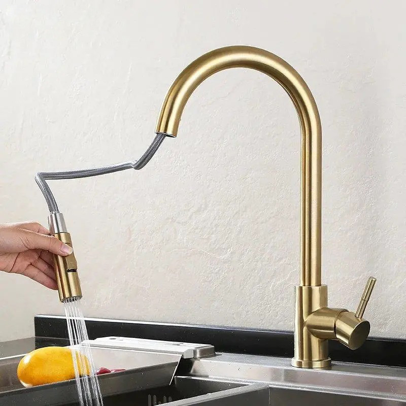 Hot sale  luxury Smart Touch Sensor kitchen faucet  Gold pull out kitchen faucets cold and hot Kitchen Sink mixers taps