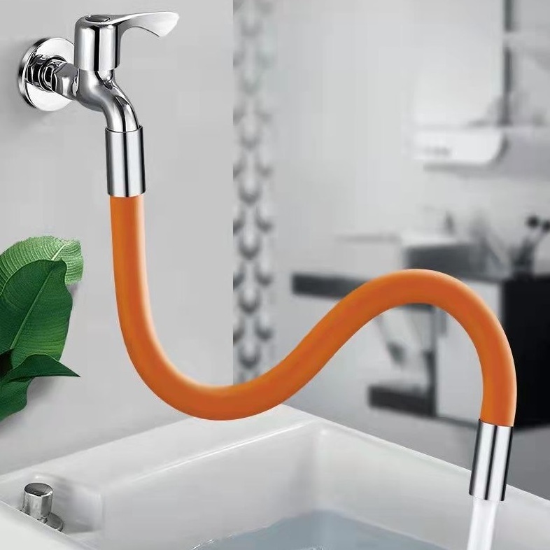 OEM Wholesale Sink Faucet Sprayer Attachment Faucet Hoses 360 Degrees Rubber Flexible Faucet Hose Mixer Extension Device