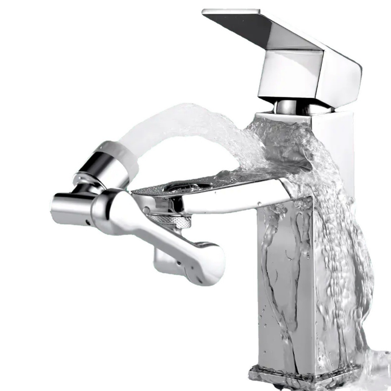 Brass Mechanical Arm Faucet Aerator Splash Head Filter Sprayer Kitchen Basin Faucet 1080 Degrees Rotating Faucet Extender Nozzle