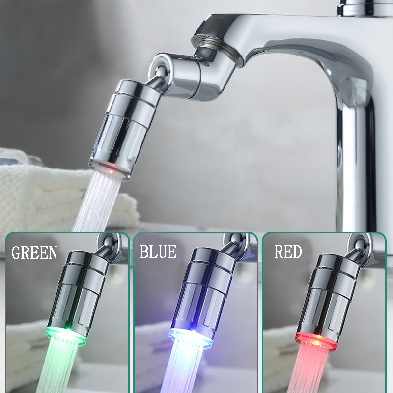 Multifunctional LED Extender Aerator basin cleaning 720 degree universal faucet rotating spray head splash filter