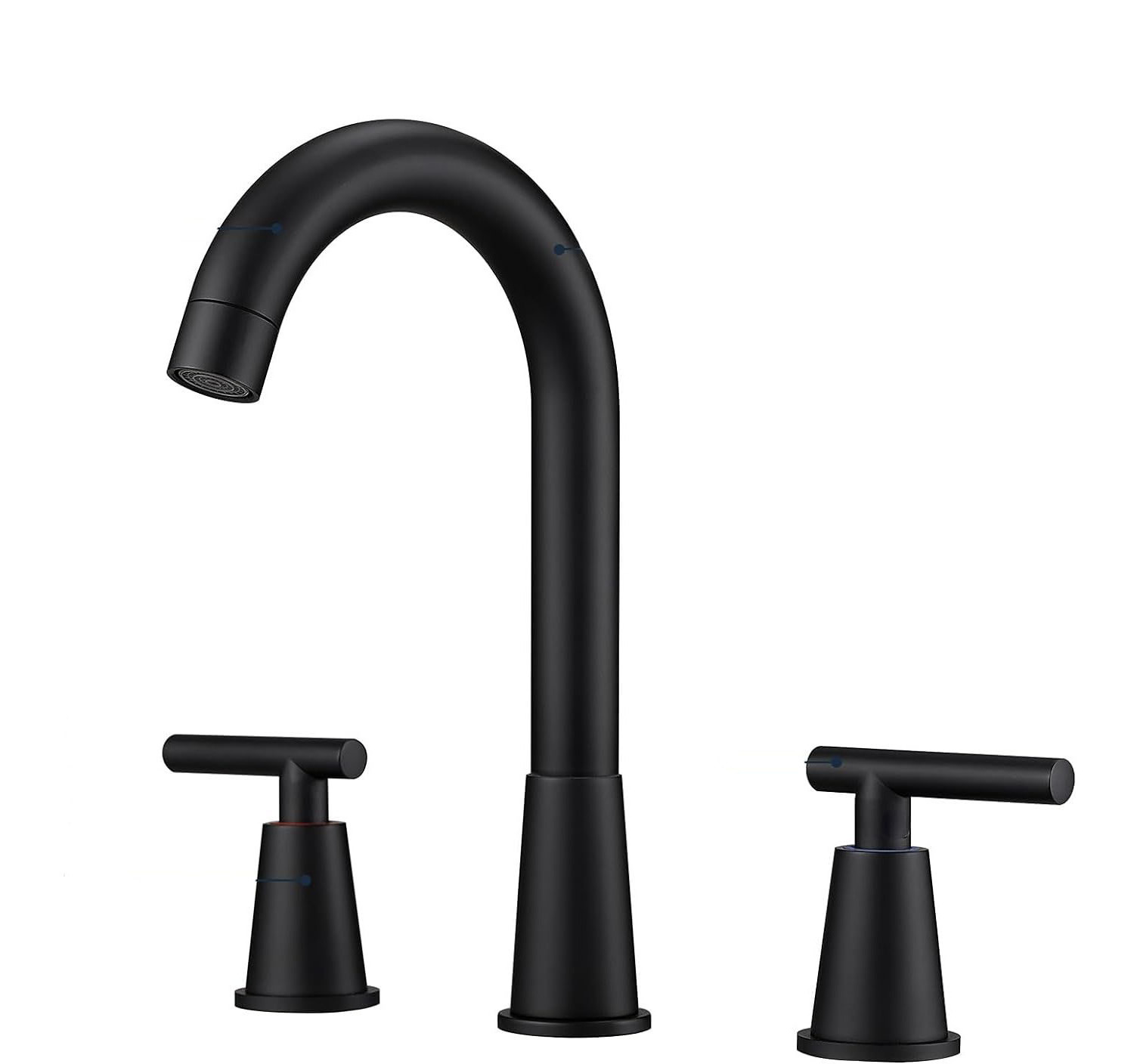 Manufacturers New Design Super Quality Matte Black Three-Hole Double Handle Basin Faucet Hot cold Basin Faucets