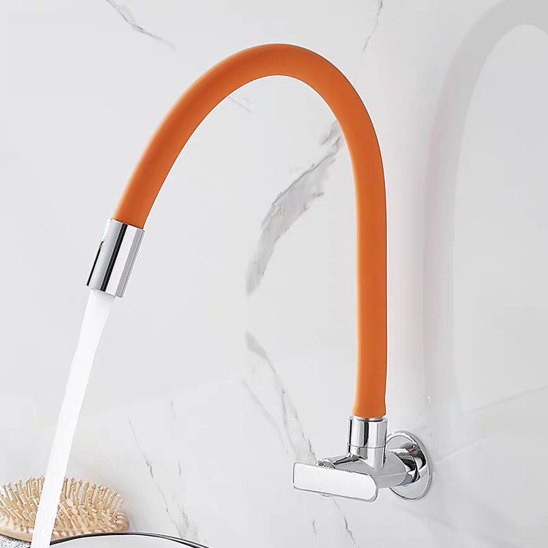 Plastic Wheel Flexible bathroom Faucet Color Cold Sink Faucet Copper Single Handle  Pull Down