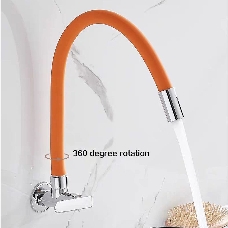 Plastic Wheel Flexible bathroom Faucet Color Cold Sink Faucet Copper Single Handle  Pull Down