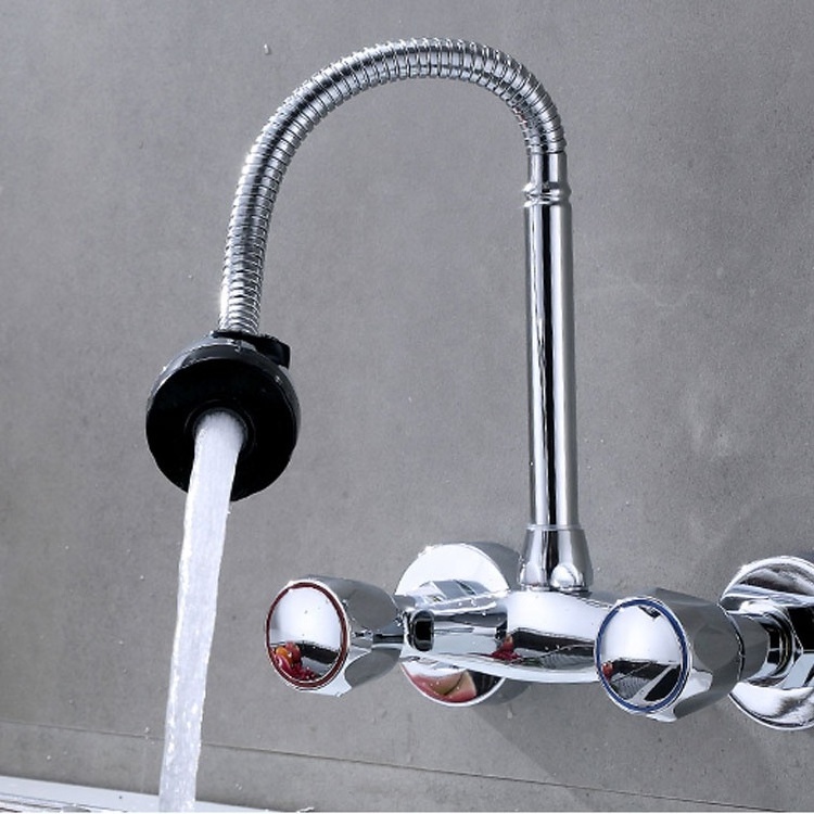 High quality single hole double grip kitchen sink faucets water copper core copper rod kitchen water faucets