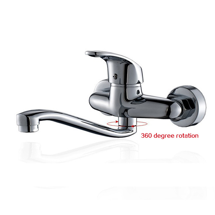 Economic wall mounted long sprinkler sink faucet single handle hot and cold mixers taps kitchen faucet