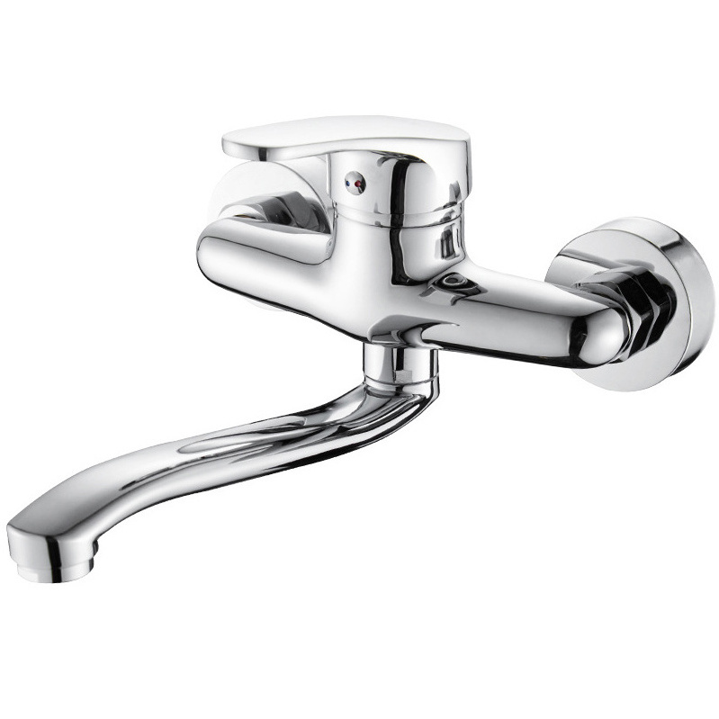 Economic wall mounted long sprinkler sink faucet single handle hot and cold mixers taps kitchen faucet