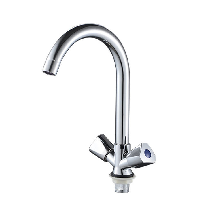 Grifo Hot sale Factory Wholesale Cheap Kitchen faucet double handle long neck kitchen faucet zinc alloy kitchen mixer tap