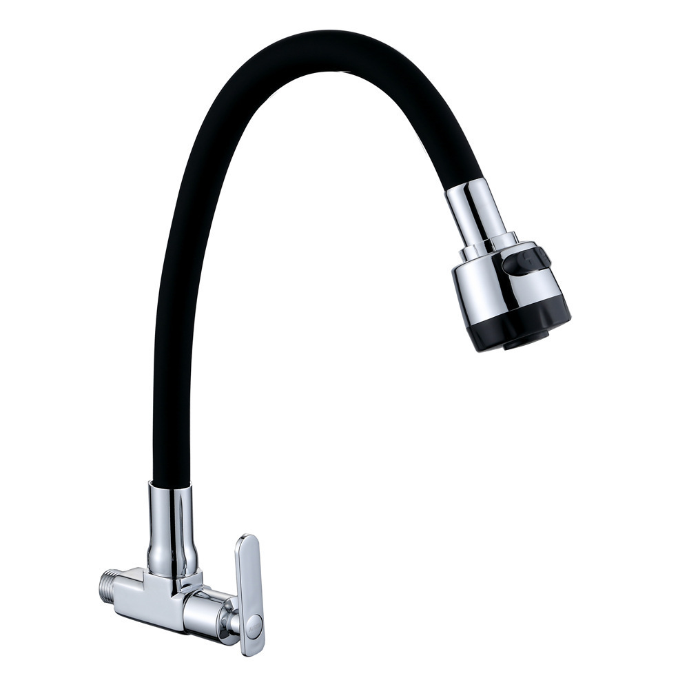 South America Wall Mounted Gourmet Kitchen Faucet Tap Single Cold Water Color Flexible Silicone Hose Peru