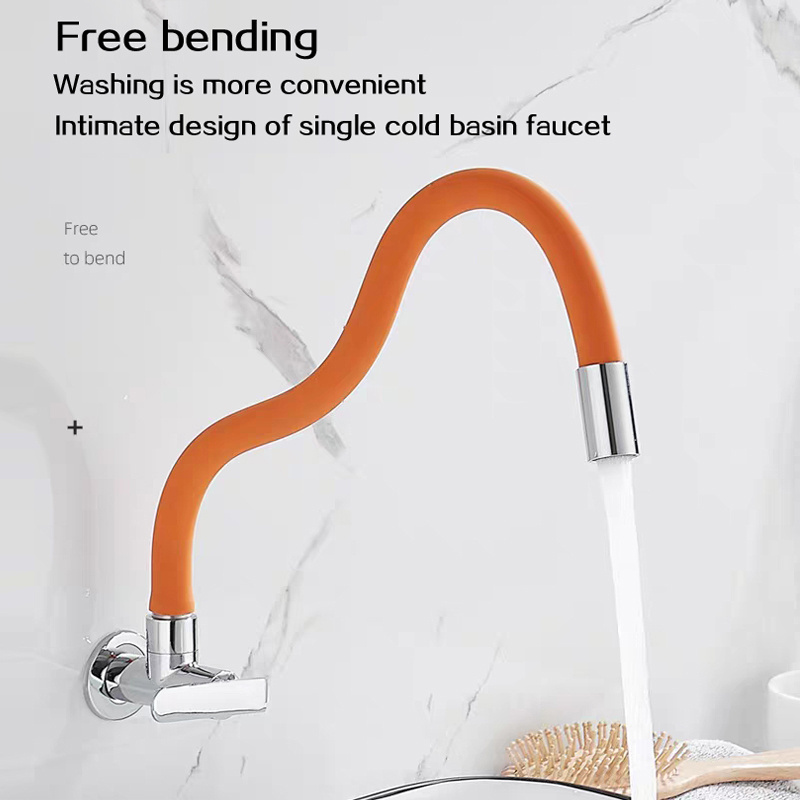 Plastic Wheel Flexible bathroom Faucet Color Cold Sink Faucet Copper Single Handle  Pull Down