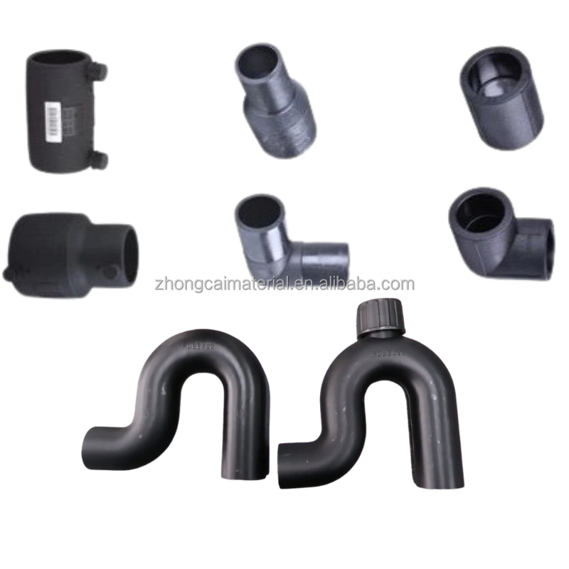 Iso4427 Hdpe Water Pipe Fittings Butt Fusion Plastic Equal Cross Tee 4 Way Tee For Plumbing System