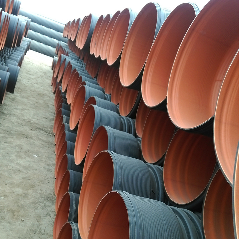 SN4 SN8 hdpe double wall corrugated drainage pipe plastic culvert pipe for sewer drainage farm roads