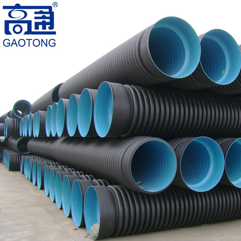 SN4 SN8 hdpe double wall corrugated drainage pipe plastic culvert pipe for sewer drainage farm roads