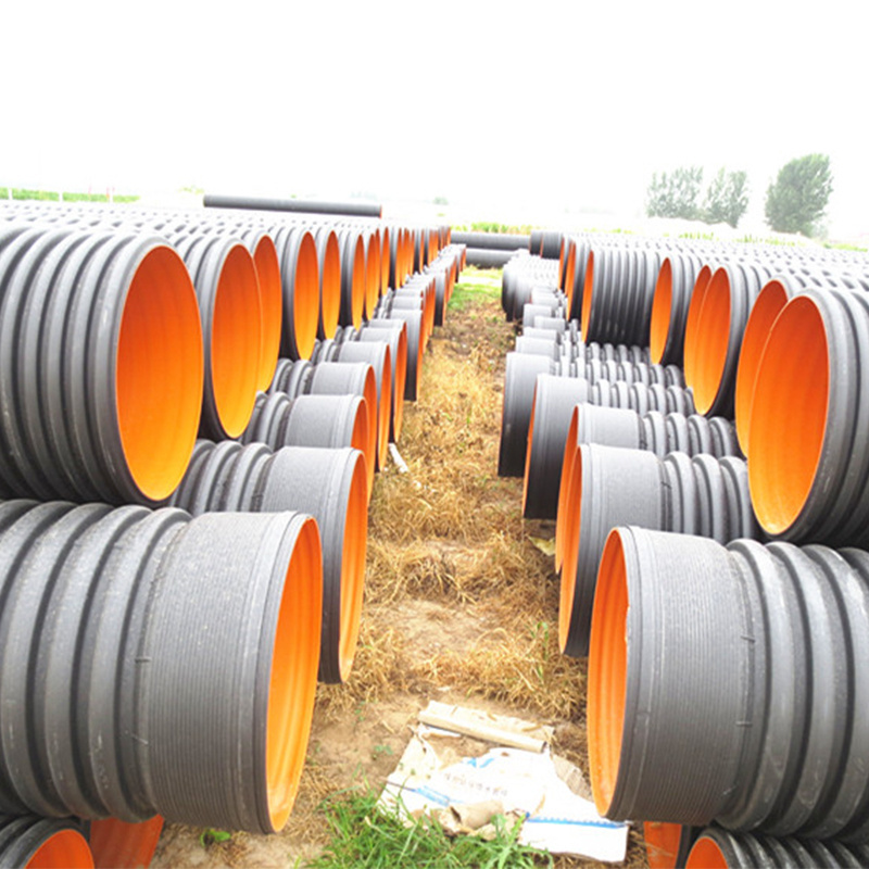 SN4 SN8 hdpe double wall corrugated drainage pipe plastic culvert pipe for sewer drainage farm roads