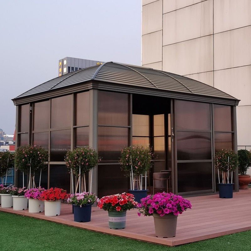 Outdoor gazebo courtyard Outdoor iron tent villa rooftop pavilion balcony aluminum alloy sunshade garden canopy