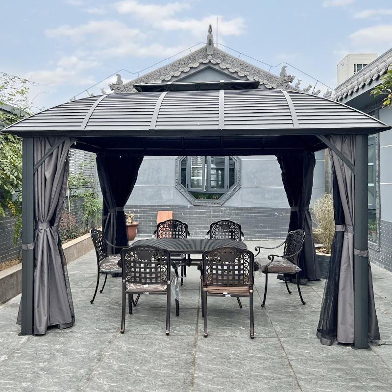 Outdoor gazebo courtyard Outdoor iron tent villa rooftop pavilion balcony aluminum alloy sunshade garden canopy