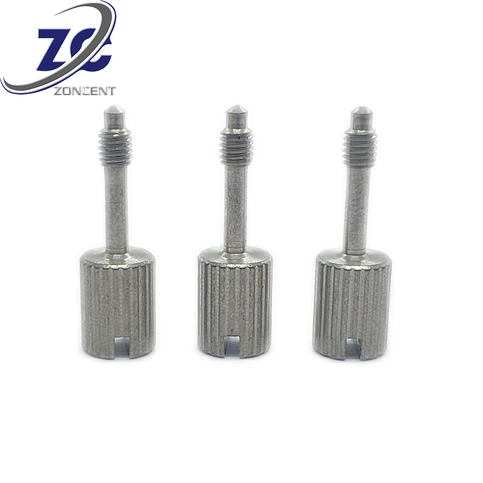 304 stainless steel GB839 Half thread screw loose and non-detachable slotted knurled captive screw thumb screw