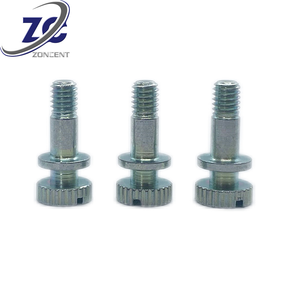 304 stainless steel GB839 Half thread screw loose and non-detachable slotted knurled captive screw thumb screw