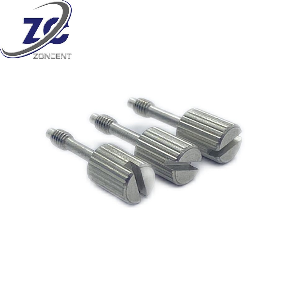 304 stainless steel GB839 Half thread screw loose and non-detachable slotted knurled captive screw thumb screw