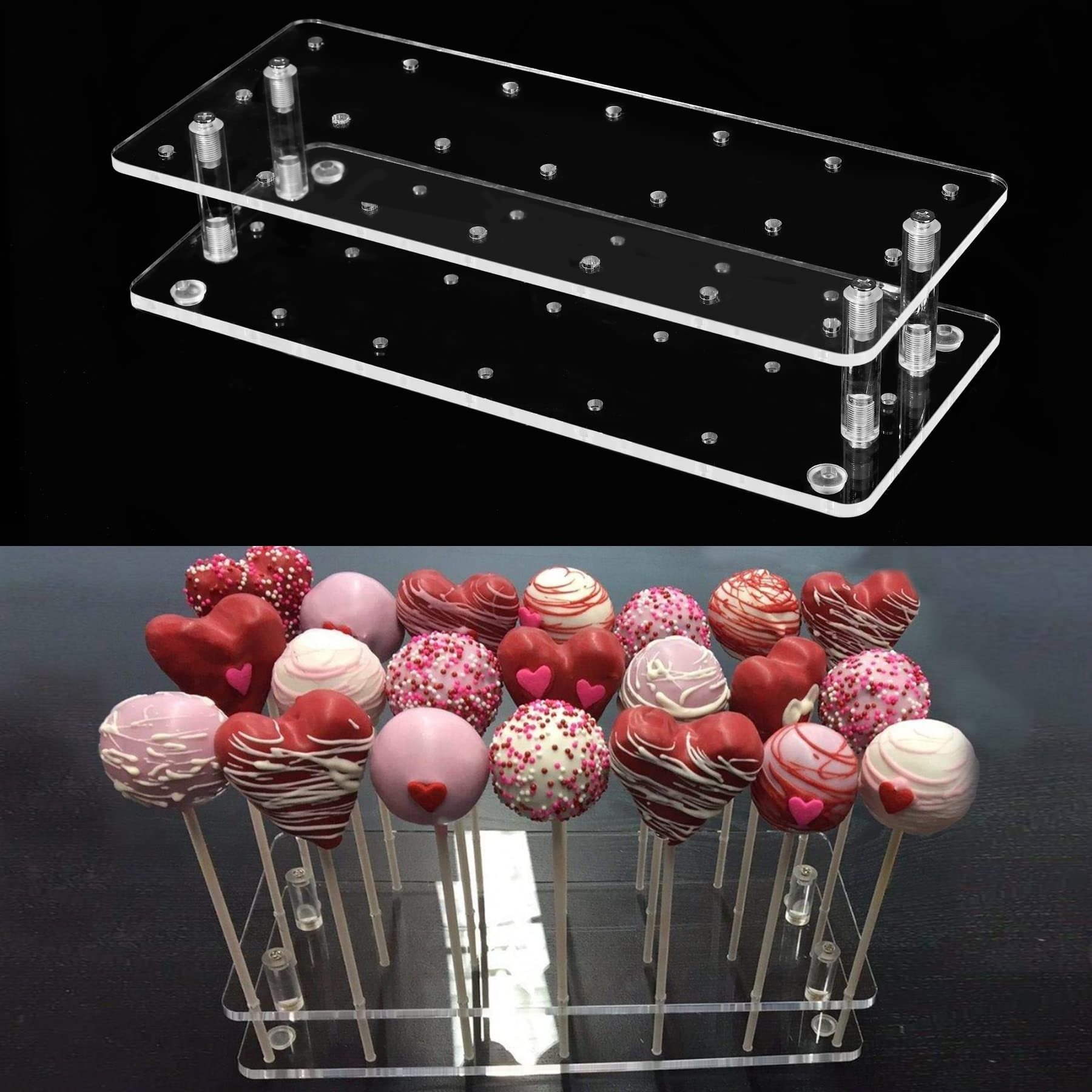 21 Holes Clear Acrylic Cake Pops Display Stand Transparent Party Cake Lollipop Acrylic Display Holder Stand