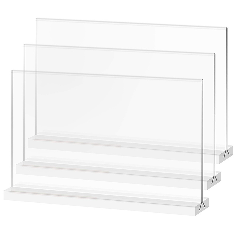 8.5 x 11 T Shape Table Top Acrylic Display Stand Bottom Load Acrylic Sign Holder Menu Acrylic Ad Frame for Restaurant Promotions