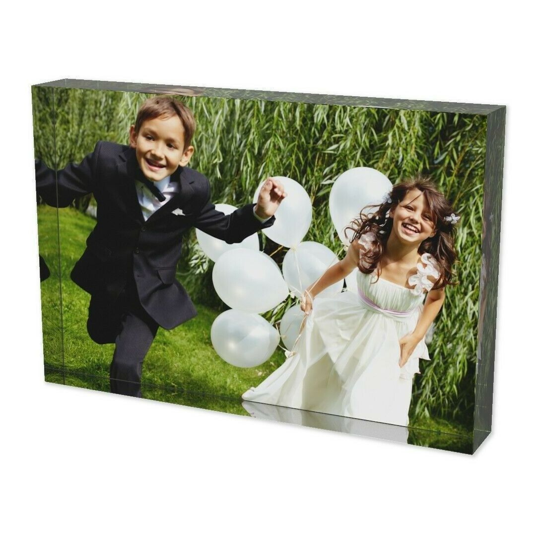 custom shape plexiglass photo frame acrylic cube frosted clear solid acrylic block for photo display