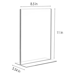 8.5 x 11 T Shape Table Top Acrylic Display Stand Bottom Load Acrylic Sign Holder Menu Acrylic Ad Frame for Restaurant Promotions