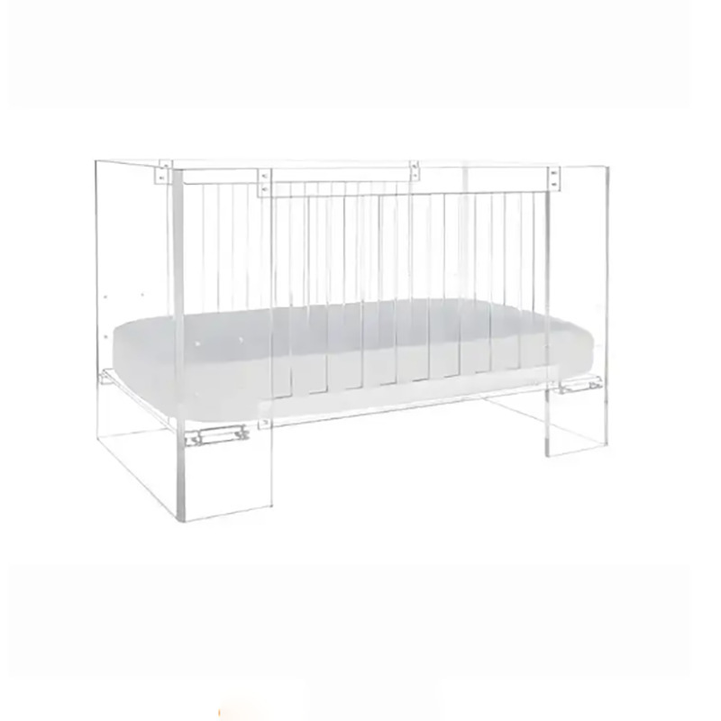 Full-Size Acrylic Bed Four-Sided Slatted Transparent Acrylic Crib Breathable Baby Crib Used in Living Room Bed Room