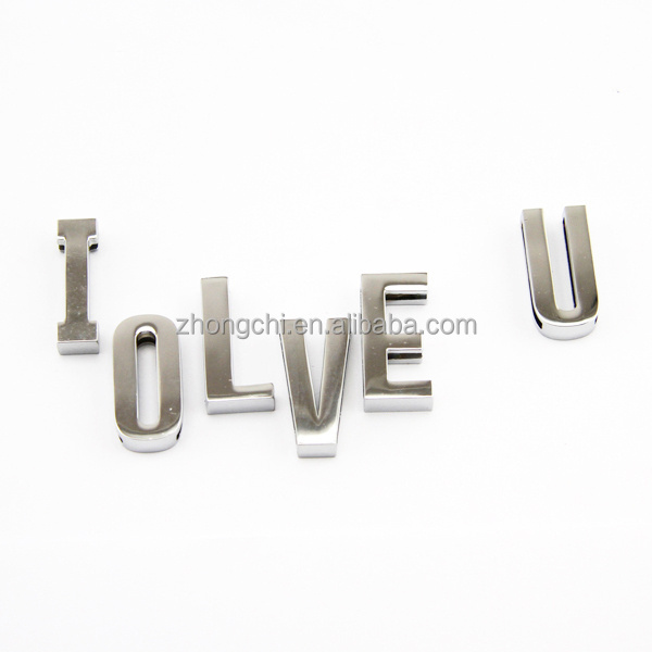 High quality Diy pet dog Collar large slide letters silver letter charms 30mm slide alphabet