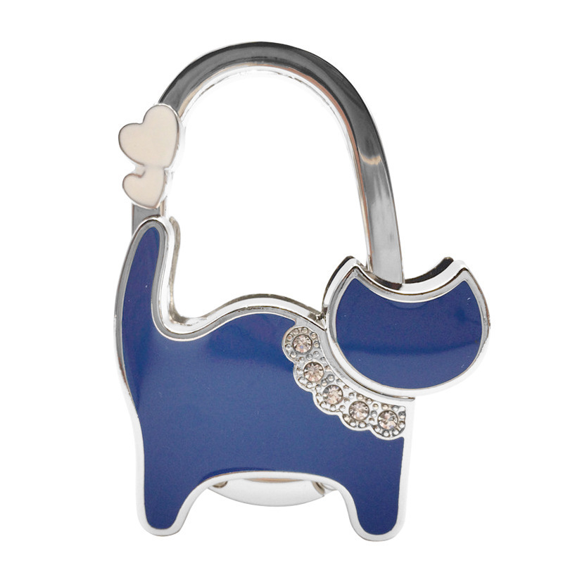 Metal Fashionable Cat Animal Folding Handbag Purse Bag Hanger Table Hook Hang cat Shape table hook