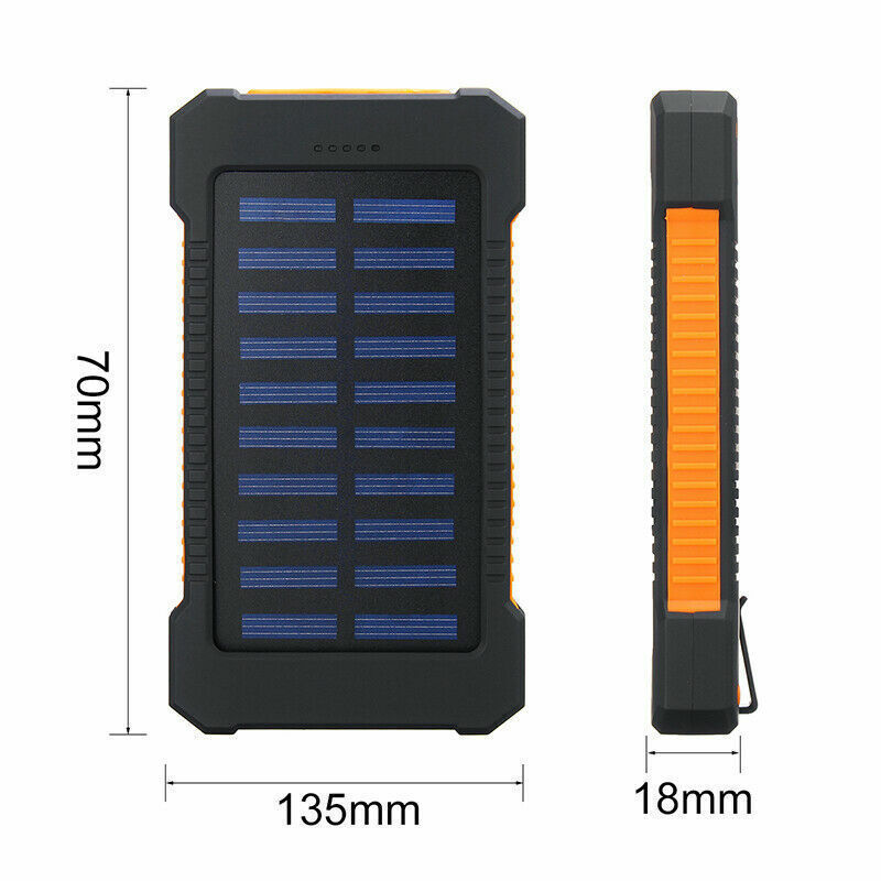 Solar Power Bank Dual USB Power Bank 10000mAh Waterproof Battery Charger Portable power banks Solar Panel with LED Light