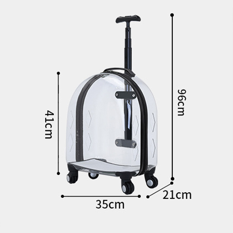 New Portable Pet Carrier On Wheels PC Cat Bag Trolley Pet Trolley Case Slip Cat Bag