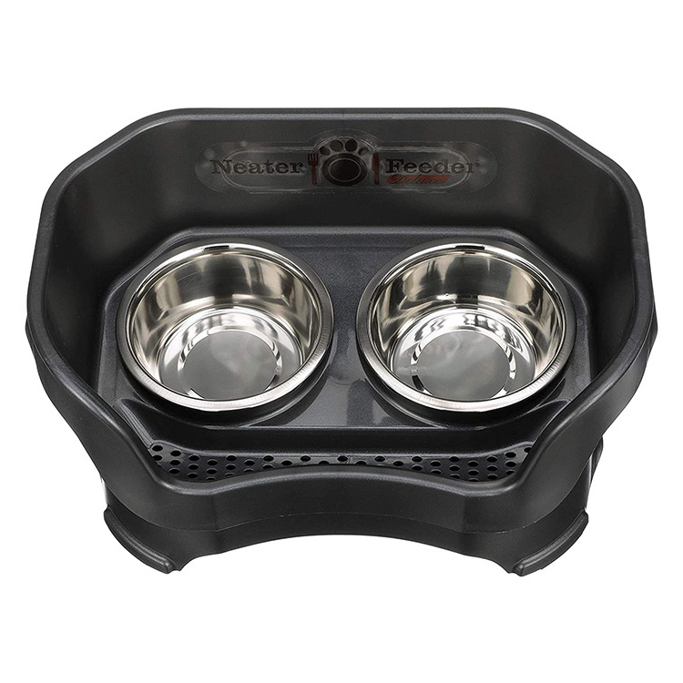 Luxury Feeder Deluxe With Leg Extensions Raised Dog Bowl Stand 2 Dog Cat Stainless steel Pet Food Bowls For Food Water Bottle