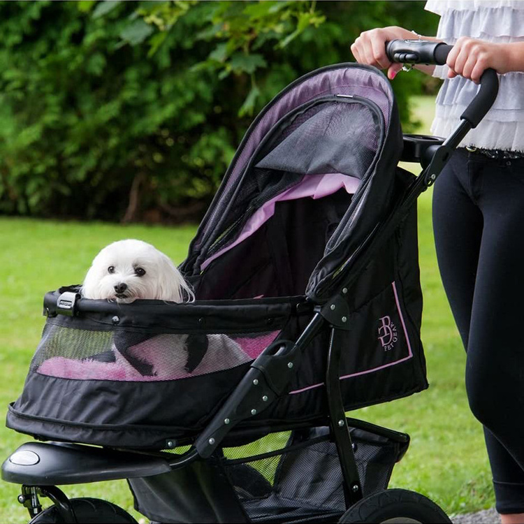 Luxury Folding Pet Stroller For outdoor Dog Strollers Pet Trolley For Pet Stroller Carrier Travel With Large Wheels