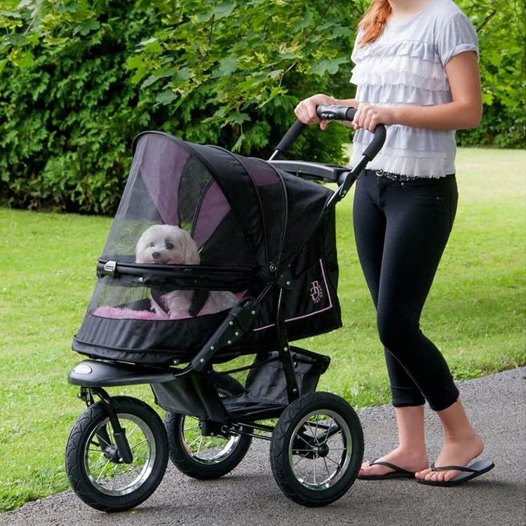 Luxury Folding Pet Stroller For outdoor Dog Strollers Pet Trolley For Pet Stroller Carrier Travel With Large Wheels