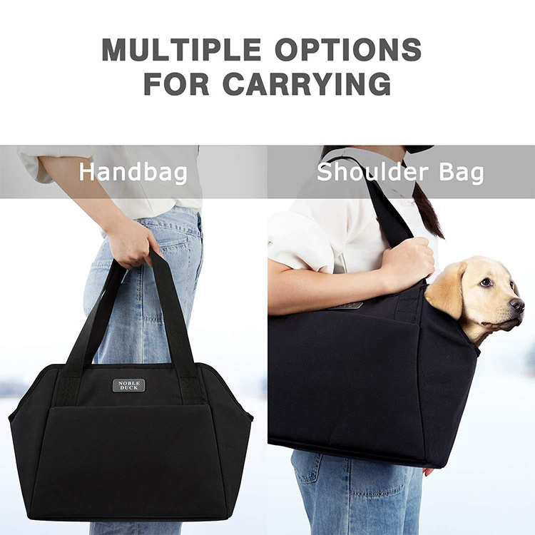 Custom Portable Versatile Premium Dog Carrier Purse Polyester Adjustable Safety Tether Dog Pet Carrier Tote Bag