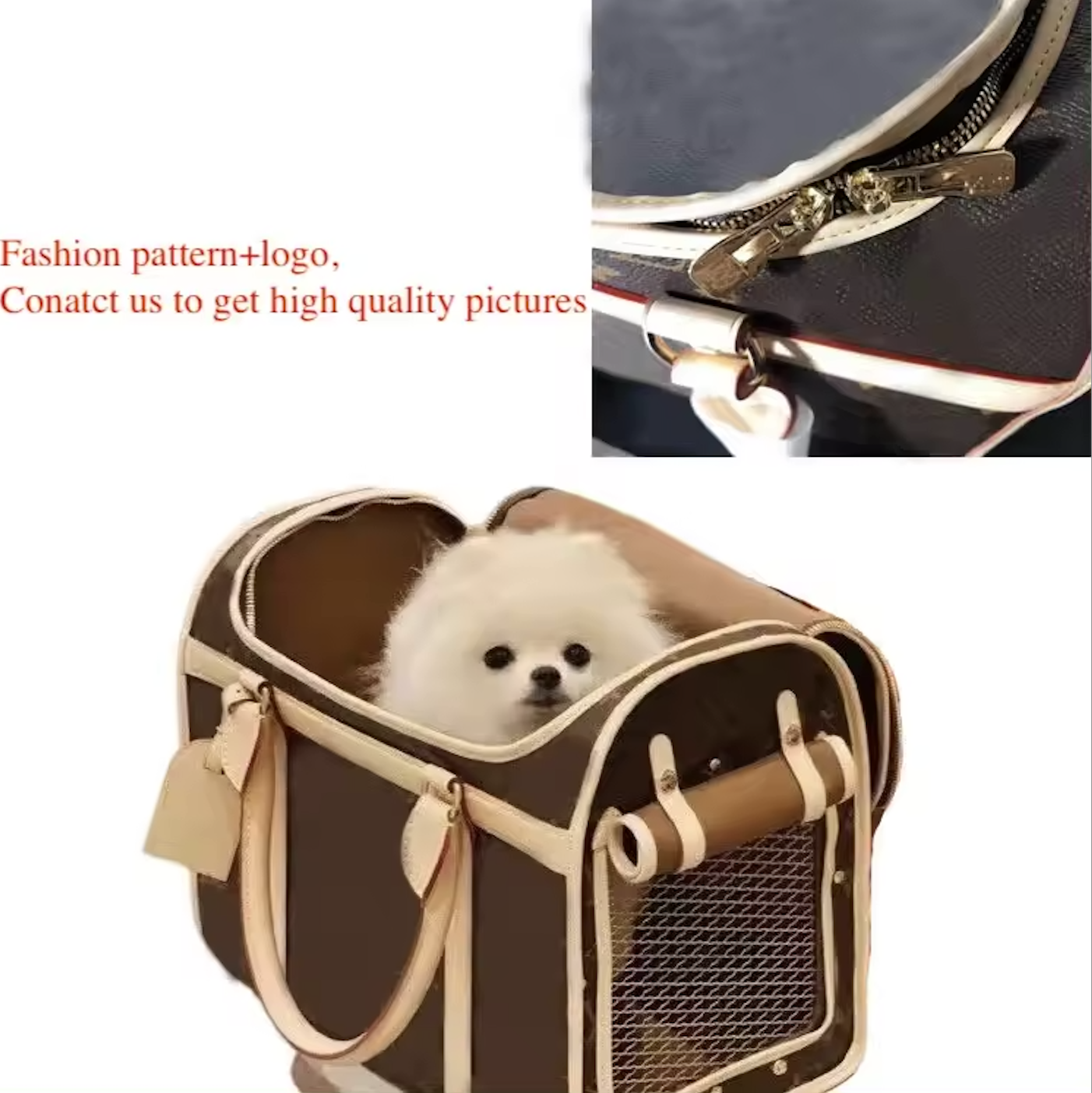 Custom Logo Manufacturer Luxury Design High-end Leather Pet Travel Bag Cat Carriers Dog Carrier Sling