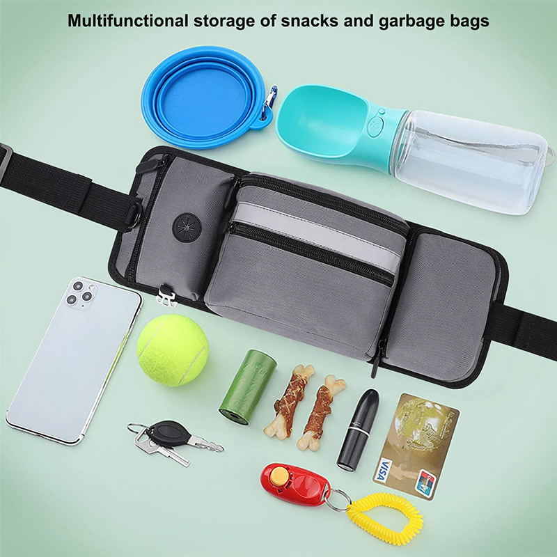 Portable Multi-use Pet Treat Waist Belt For Hiking Running Dog Treat Pouch For Dog Walking Training Dog Travel Bag