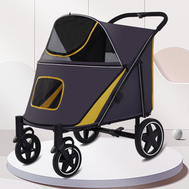 Dog Stroller For Large Pet Jogger Stroller Breathable Animal Stroller With 4 Wheel Storage Space Pet Cart