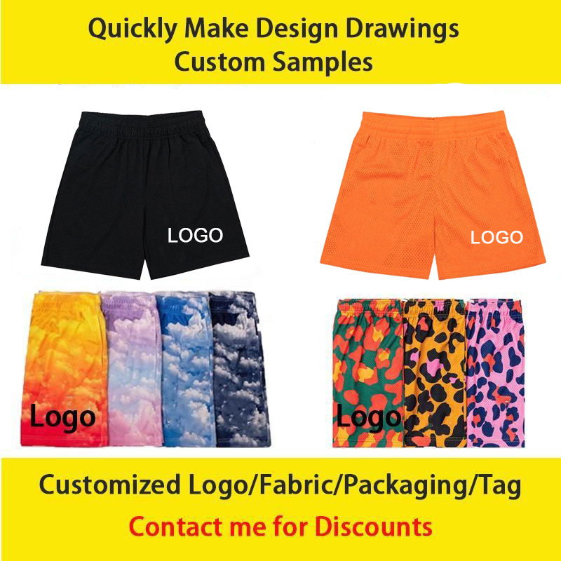 Summer Blank Sport Sublimation 100% Polyester Athletic Running Double Layer Unisex Mesh Shorts Custom Men's Basketball Shorts