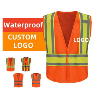 Customizable High Visibility Work Traffic Safety Vest Reflective Vest With Multiple Pockets