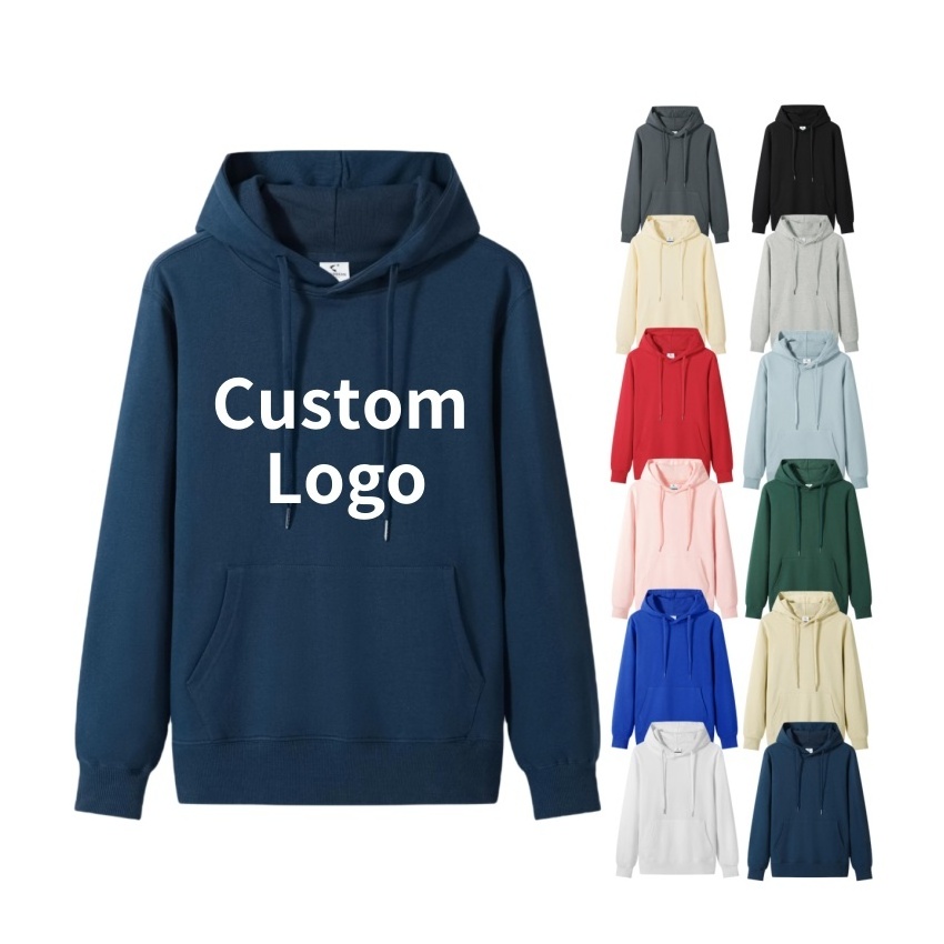 Custom Logo Print Cotton Blank Casual Luxury Hoodies Tracksuit Unisex Fleece Embroidery Bulk Heavyweight Plain Men's Hoodies