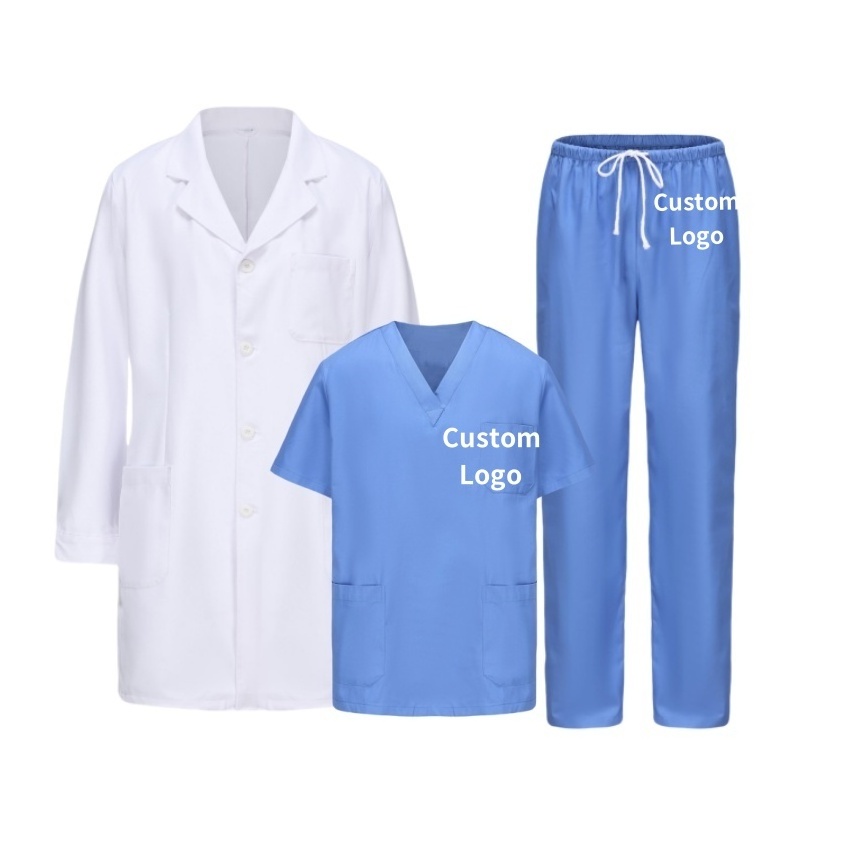 High Quality Hospital Scrubs Uniforms Sets Nurse Rayon Spandex Women Scrub Sets Uniforms Nursing Men Medical Scrubs